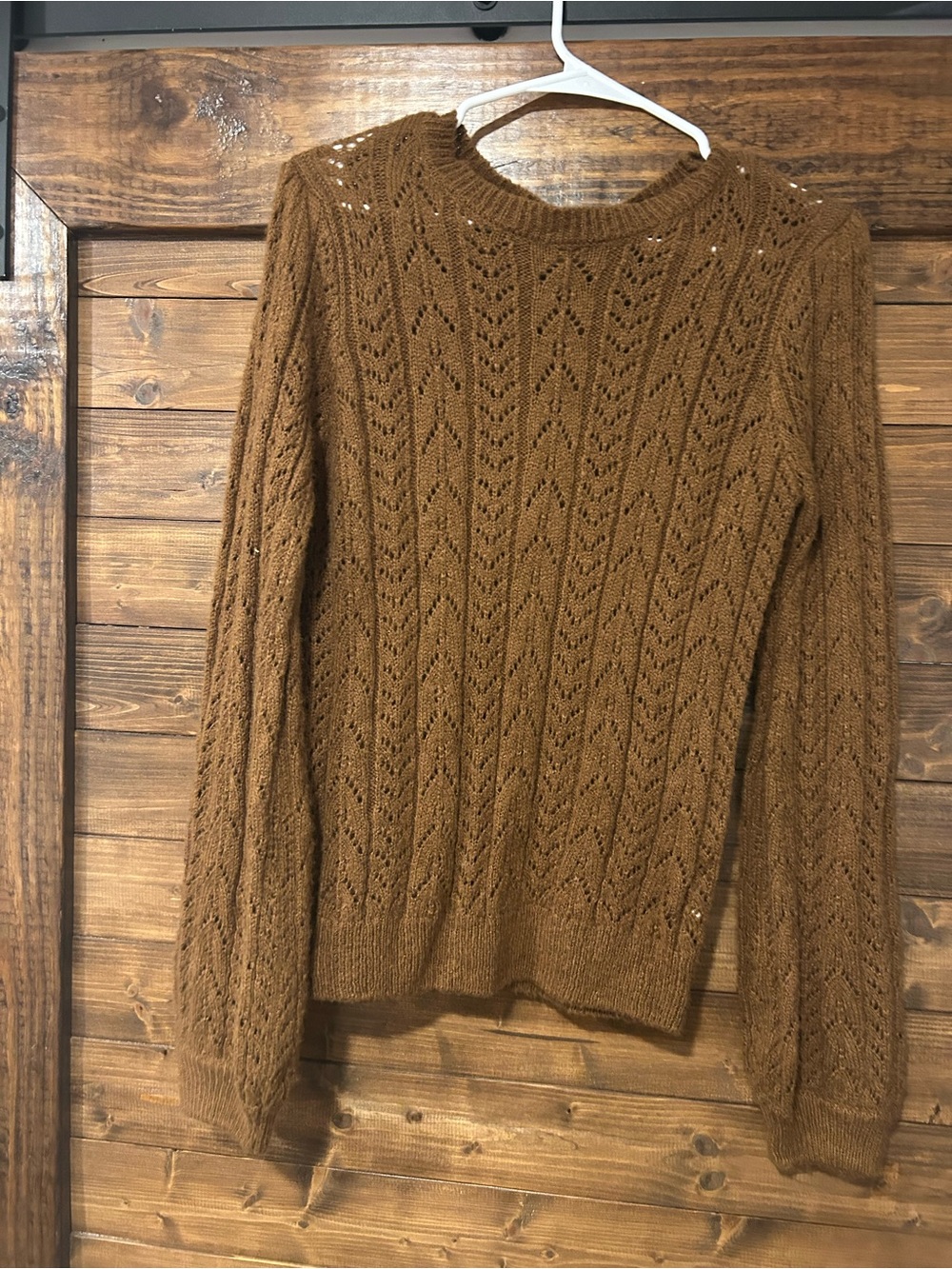 mine Cable Stitch Scoopneck Sweater - Brown